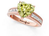 Rose gold Fancy Yellow Heart  Solitaire Diamond Ring with Channel-Set Band and Four-Prong Setting_4