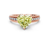 Rose gold Fancy Yellow Heart  Solitaire Diamond Ring with Channel Set Band and Six-Prong Setting_48