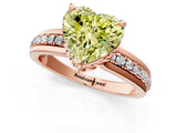 Rose gold Fancy Yellow Heart  Solitaire Diamond Ring with Channel Set Band and Six-Prong Setting_49