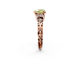 Rose gold Fancy Yellow Heart  Solitaire Diamond Ring with Filigree Band and Four-Prong Setting_46