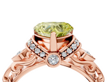 Rose gold Fancy Yellow Heart  Solitaire Diamond Ring with Filigree Band and Four-Prong Setting_48
