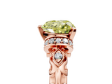 Rose gold Fancy Yellow Heart  Solitaire Diamond Ring with Filigree Band and Four-Prong Setting_49