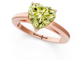 Rose gold Fancy Yellow Heart  Solitaire Diamond Ring with Four-Prong Setting and Classic Band_4