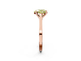 Rose gold Fancy Yellow Heart  Solitaire Diamond Ring with Four-Prong Setting and Tapered Band 2