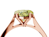 Rose gold Fancy Yellow Heart  Solitaire Diamond Ring with Four-Prong Setting and Tapered Band 4