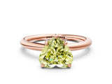 Rose gold Fancy Yellow Heart  Solitaire Diamond Ring with Four-Prong Setting on a Plain Band_20