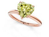 Rose gold Fancy Yellow Heart  Solitaire Diamond Ring with Four-Prong Setting on a Plain Band_21