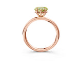 Rose gold Fancy Yellow Heart  Solitaire Diamond Ring with Four-Prong Setting on a Plain Band_23