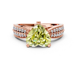 Rose gold Fancy Yellow Heart  Solitaire Diamond Ring with Milgrain Pavé Band and Four-Prong Setting_20