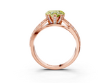 Rose gold Fancy Yellow Heart  Solitaire Diamond Ring with Milgrain Pavé Band and Four-Prong Setting_23