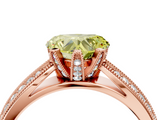 Rose gold Fancy Yellow Heart  Solitaire Diamond Ring with Milgrain Pavé Band and Four-Prong Setting_24