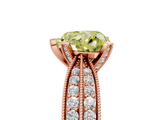 Rose gold Fancy Yellow Heart  Solitaire Diamond Ring with Milgrain Pavé Band and Four-Prong Setting_25