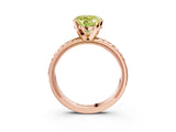 Rose gold Fancy Yellow Heart  Solitaire Diamond Ring with Milgrain and Black Enamel X Pattern Band_111