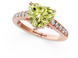 Rose gold Fancy Yellow Heart  Solitaire Diamond Ring with Pavé Band and Four-Prong Setting_80