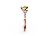 Rose gold Fancy Yellow Heart  Solitaire Diamond Ring with Pavé Band and Four-Prong Setting_81