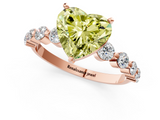 Rose gold Fancy Yellow Heart  Solitaire Diamond Ring with Pave Band and Four-Prong Setting_282