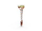 Rose gold Fancy Yellow Heart  Solitaire Diamond Ring with Pave Band and Four-Prong Setting_283