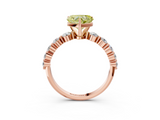 Rose gold Fancy Yellow Heart  Solitaire Diamond Ring with Pave Band and Four-Prong Setting_284
