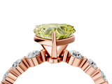 Rose gold Fancy Yellow Heart  Solitaire Diamond Ring with Pave Band and Four-Prong Setting_285