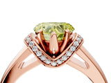 Rose gold Fancy Yellow Heart  Solitaire Diamond Ring with Pave Band and Six-Prong Setting_36