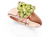 Rose gold Fancy Yellow Heart  Solitaire Diamond Ring with Six-Prong Cathedral Setting_33