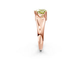 Rose gold Fancy Yellow Heart  Solitaire Diamond Ring with Six-Prong Cathedral Setting_34