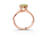 Rose gold Fancy Yellow Heart  Solitaire Diamond Ring with Six-Prong Cathedral Setting_35