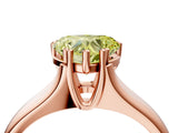 Rose gold Fancy Yellow Heart  Solitaire Diamond Ring with Six-Prong Cathedral Setting_36