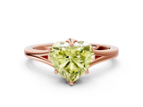 Rose gold Fancy Yellow Heart  Solitaire Diamond Ring with Six-Prong Setting and Tapered Band_17