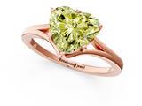 Rose gold Fancy Yellow Heart  Solitaire Diamond Ring with Six-Prong Setting and Tapered Band_18