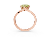 Rose gold Fancy Yellow Heart  Solitaire Diamond Ring with Six-Prong Setting and Tapered Band_20