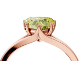 Rose gold Fancy Yellow Heart  Solitaire Diamond Ring with Six-Prong Setting and Tapered Band_21