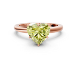 Rose gold Fancy Yellow Heart  Solitaire Diamond Ring with Six-Prong Setting on a Classic Band_3