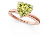 Rose gold Fancy Yellow Heart  Solitaire Diamond Ring with Six-Prong Setting on a Classic Band_4