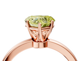 Rose gold Fancy Yellow Heart  Solitaire Diamond Ring with Six-Prong Setting on a Classic Band_7