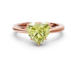 Rose gold Fancy Yellow Heart  Solitaire Diamond Ring with Split Shank and Four-Prong Setting_12