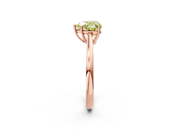 Rose gold Fancy Yellow Heart  Solitaire Diamond Ring with Split Shank and Four-Prong Setting