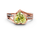 Rose gold Fancy Yellow Heart  Solitaire Diamond Ring with Split Shank and Prong Setting_41