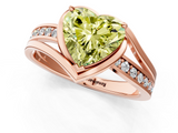 Rose gold Fancy Yellow Heart  Solitaire Diamond Ring with Split Shank and Prong Setting_42