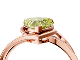Rose gold Fancy Yellow Heart  Solitaire Diamond Ring with Split Shank and Prong Setting_45