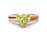 Rose gold Fancy Yellow Heart  Solitaire Diamond Ring with Tapered Band and Four-Prong Setting_49