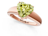 Rose gold Fancy Yellow Heart  Solitaire Diamond Ring with Tapered Band and Four-Prong Setting_50