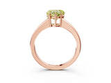 Rose gold Fancy Yellow Heart  Solitaire Diamond Ring with Tapered Band and Four-Prong Setting_52
