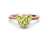 Rose gold Fancy Yellow Heart  Solitaire Diamond Ring with Thin Band and Four-Prong Setting_3
