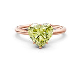 Rose gold Fancy Yellow Heart  Solitaire Diamond Ring with a Classic Band and Four-Prong Setting 1