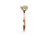 Rose gold Fancy Yellow Heart  Solitaire Diamond Ring with a Classic Band and Four-Prong Setting 3