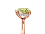 Rose gold Fancy Yellow Heart  Solitaire Diamond Ring with a Classic Band and Four-Prong Setting