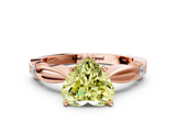 Rose gold Fancy Yellow Heart  Solitaire Diamond Twisted Band with Four-Prong Setting_47