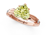 Rose gold Fancy Yellow Heart  Solitaire Diamond Twisted Band with Four-Prong Setting_48