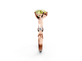 Rose gold Fancy Yellow Heart  Solitaire Diamond Twisted Band with Four-Prong Setting_49